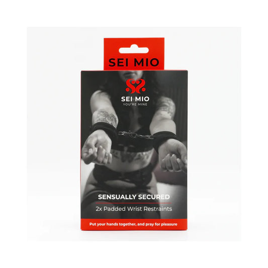 Sei Mio Sensually Secured Padded Wrist Restraints - Velvet Soft Bondage Cuffs