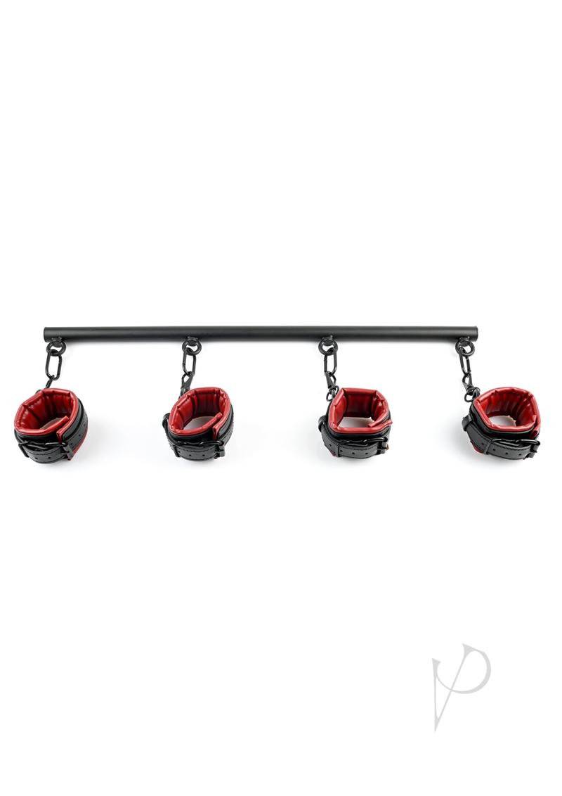 Saffron Adjustable Spreader Bar and Cuff Set Red/Black