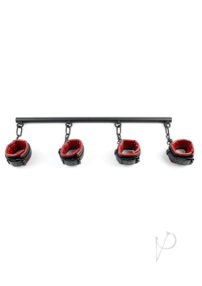 Saffron Adjustable Spreader Bar and Cuff Set Red/Black