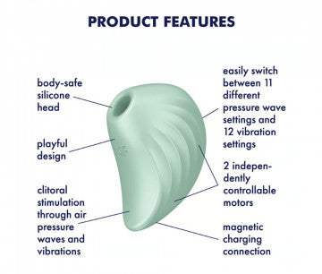 Satisfyer Pear Diver waterproof personal massager with air pulse technology and vibration control