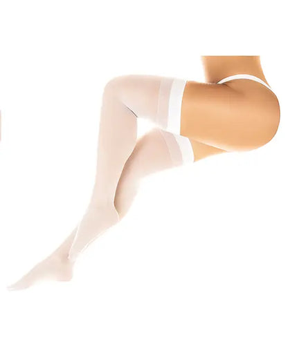 Mapale Sheer Thigh High Stockings - White