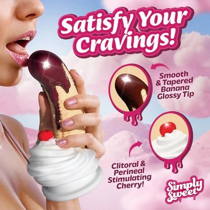 Simply Sweet Chocolate Dipped Banana Split premium silicone dildo 7.4 inch
