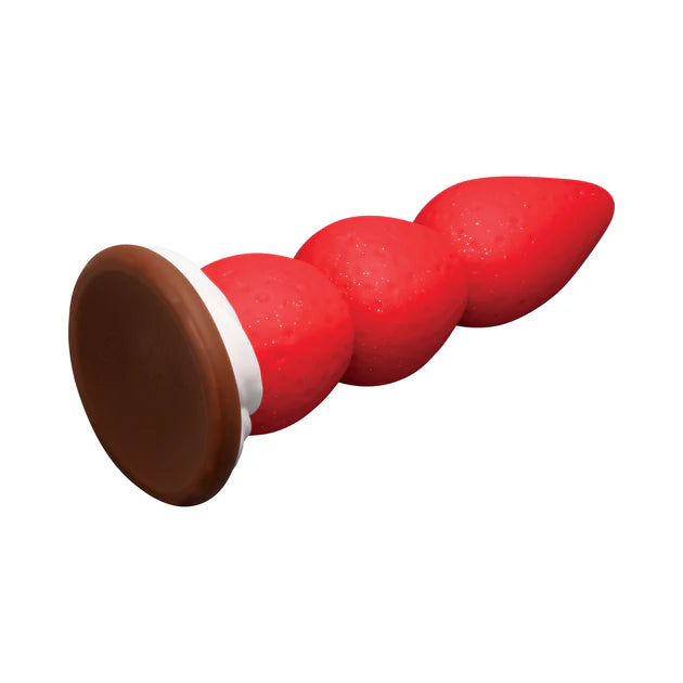 Simply Sweet Strawberry Sweet Cream silicone dildo with colorful realistic design.
