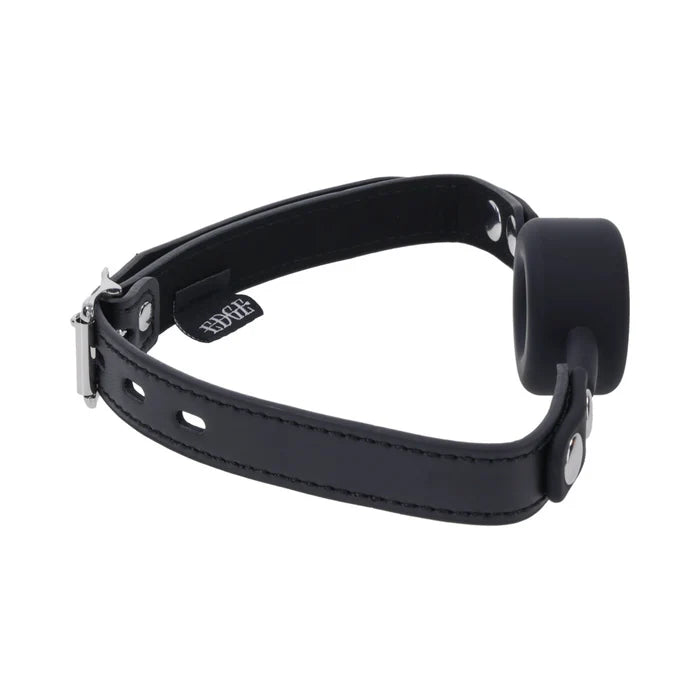 bdsm gag close up strap and ring detail
