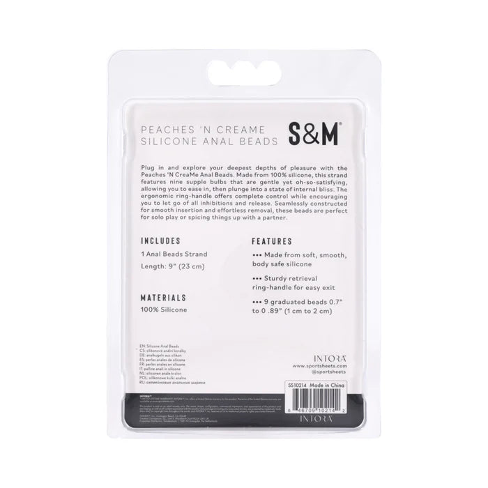 Sex & Mischief Peaches 'n CreaMe Silicone Anal Beads