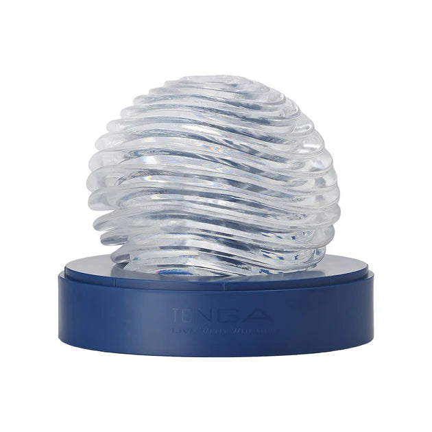 TENGA GEO Aqua reusable male stroker with geometric textured interior.