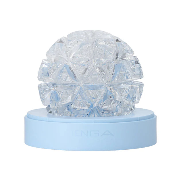 TENGA GEO Glacier reusable male stroker with geometric textured interior.