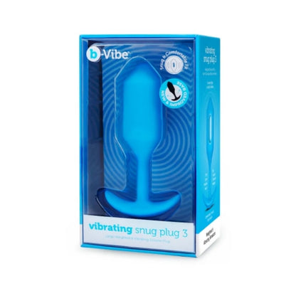 Vibrating Snug Plug 3 Rechargeable Weighted Silicone Anal Plug Blue