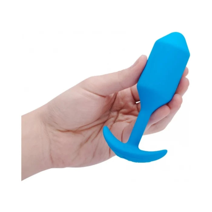 Vibrating Snug Plug 3 Rechargeable Weighted Silicone Anal Plug Blue