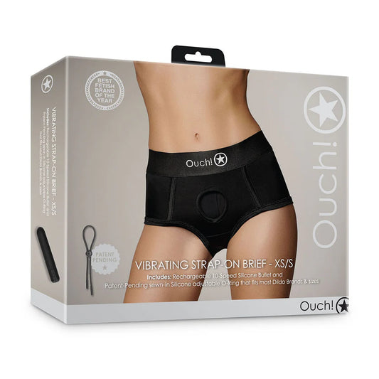 Ouch! Vibrating Strap-on Brief Black