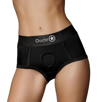 Ouch! Vibrating Strap-on Brief Black