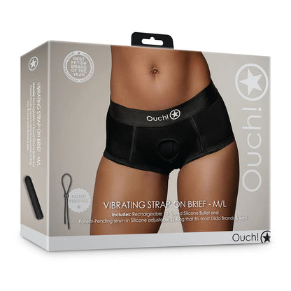 Ouch! Vibrating Strap-on Brief Black
