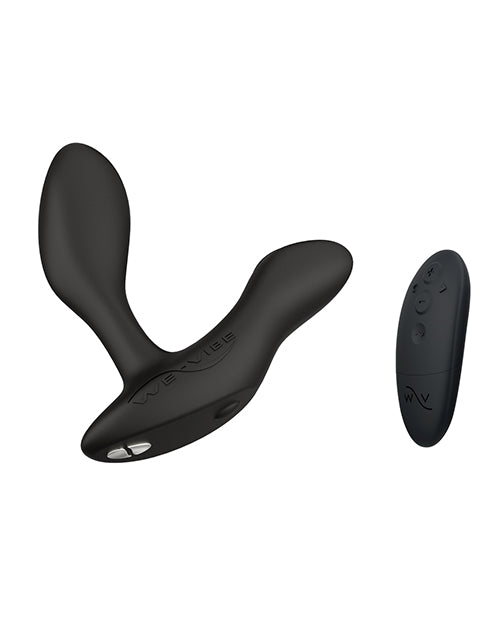 Rechargeable We-Vibe Vector+ with remote control in Charcoal Black