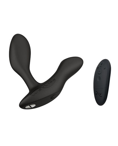 Rechargeable We-Vibe Vector+ with remote control in Charcoal Black