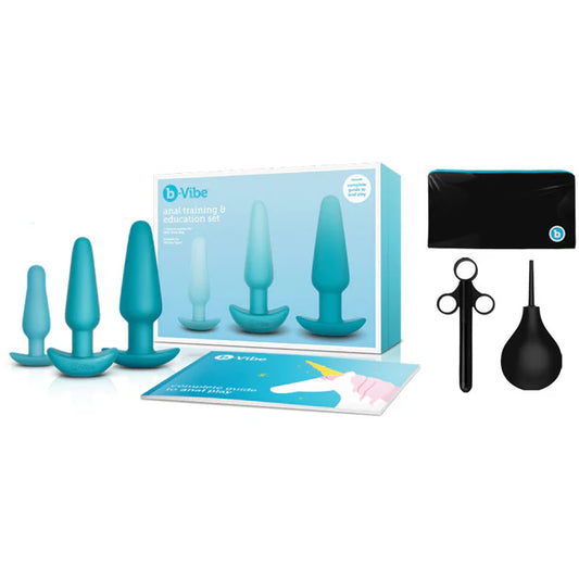 b-Vibe 7-Piece Anal Training and Education Set in teal