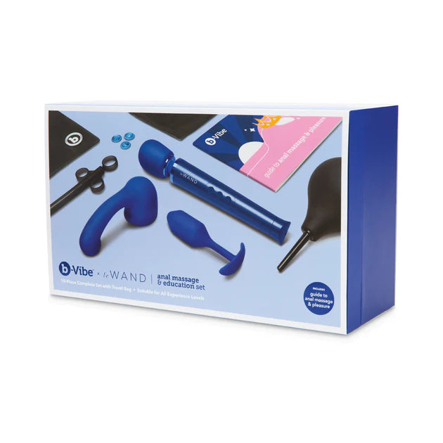 b-Vibe Anal Massage and Education Set Blue beginner anal training kit