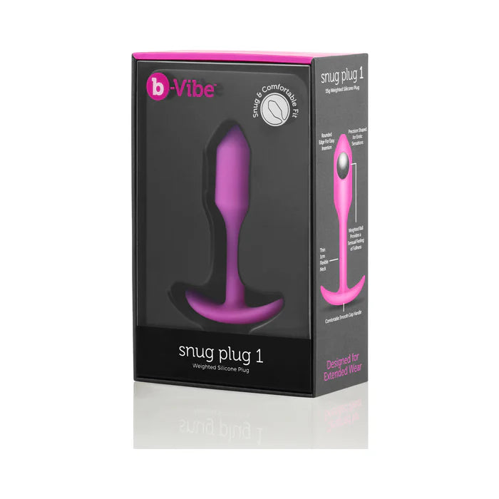 b-Vibe Snug Plug 1 Weighted Silicone Anal Plug Black
