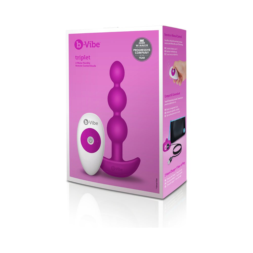 B-Vibe Triplet Beads - Fuchsia
