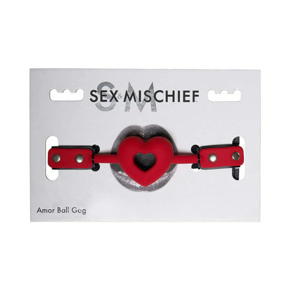 Sex & Mischief Amor Breathable Heart-Shaped Silicone Ball Gag Red