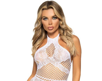 Seamless Industrial Net Halter Bodystocking