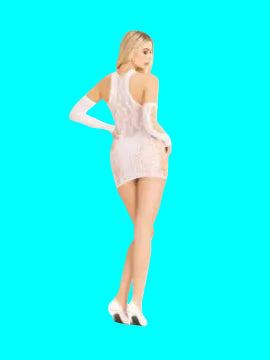 2 Pc Lace Racerback Mini Dress and Gloves