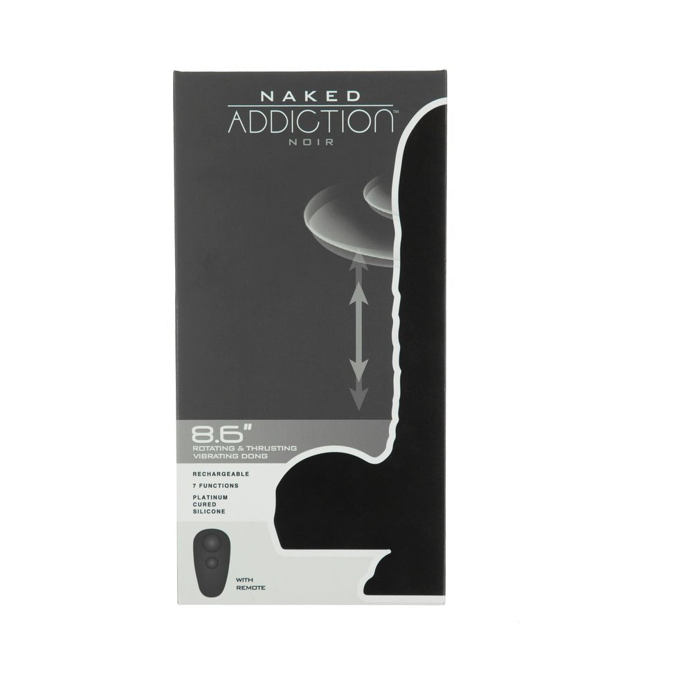 Naked Addiction Noir 8.6 In. Rotating And Thrusting Vibrating Dildo With Remote