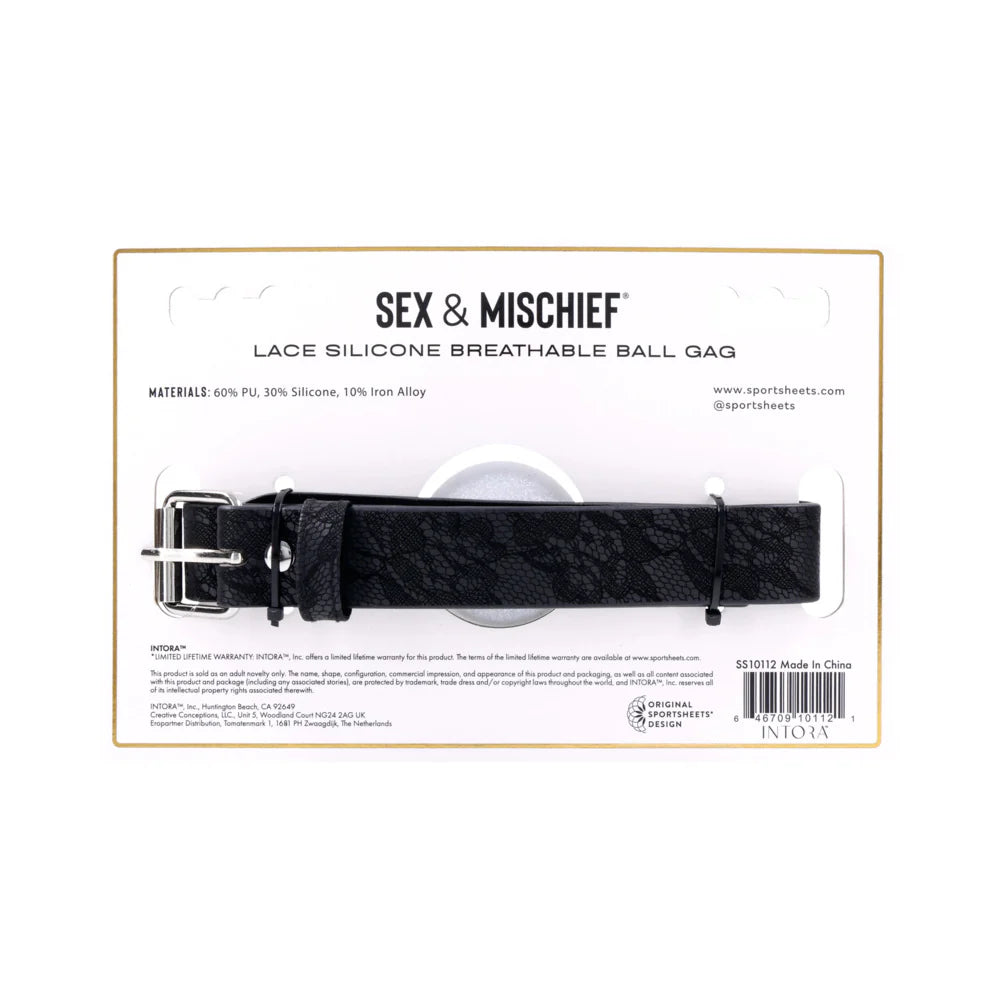 Sex & Mischief Lace Silicone Breathable Ball Gag